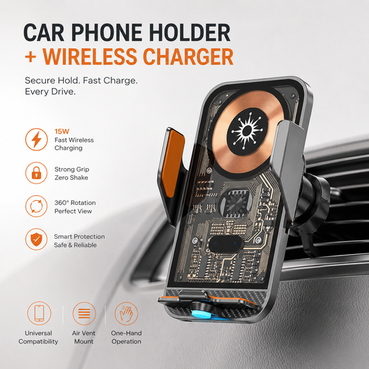 🧲Magnetic Wireless Car Charger Phone Holder